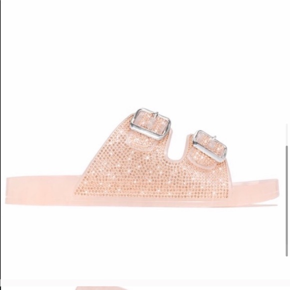 Jelly Double Buckle Rhinestone Slip On San… - Picture 3 of 5